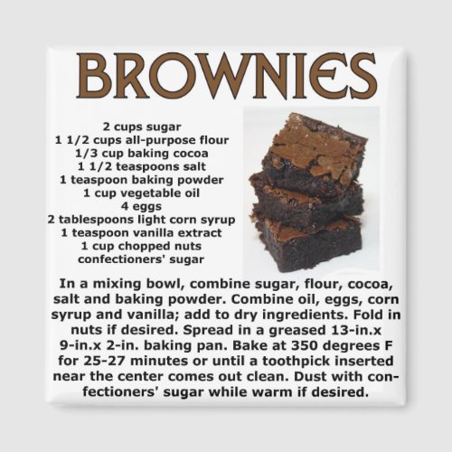 Brownie Recipe Magnet