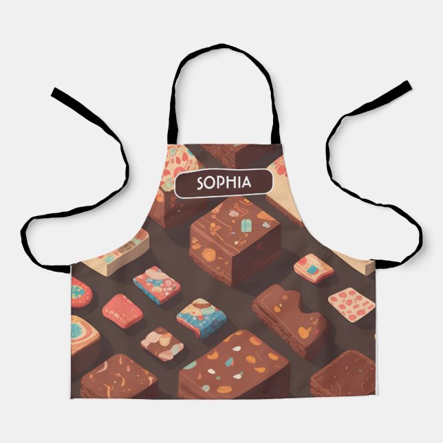 Brownie Retro Colorful Personalized Pattern Apron (Front)