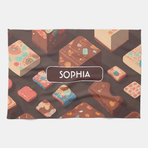 Brownie Retro Colorful Personalized Pattern Kitchen Towel