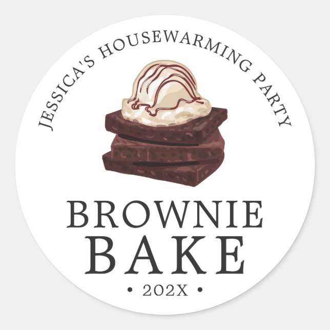 Brownie Themed Small Gathering Party  Classic Round Sticker (Front)