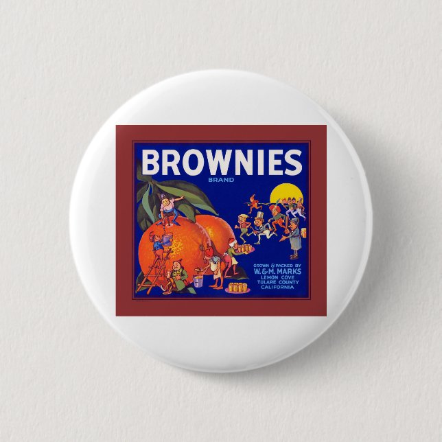Brownies Brand California Oranges Button (Front)