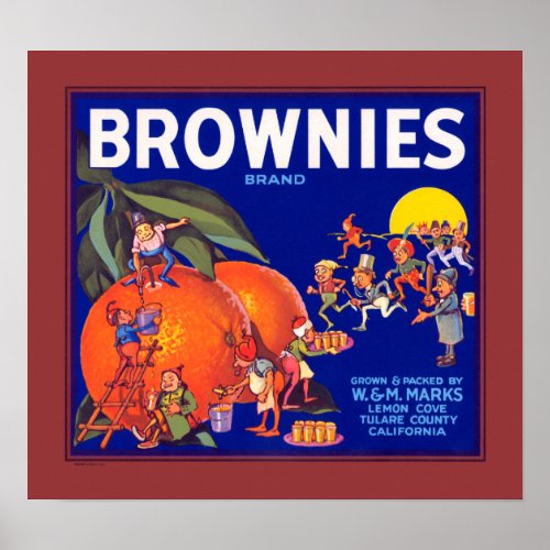 Brownies Brand California Oranges Poster