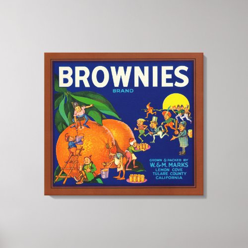 Brownies Brand Citrus Crate Label Canvas Print