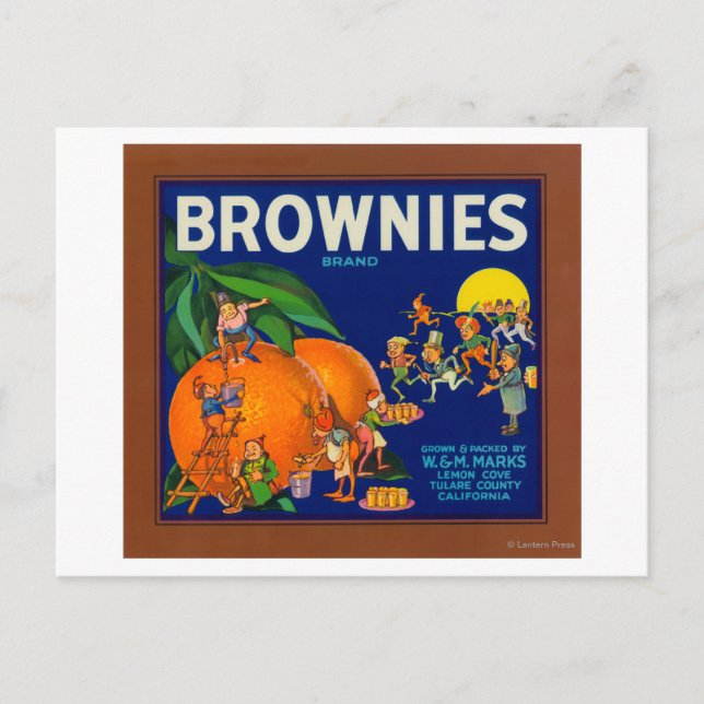 Brownies Brand Citrus Crate Label Postcard (Front)