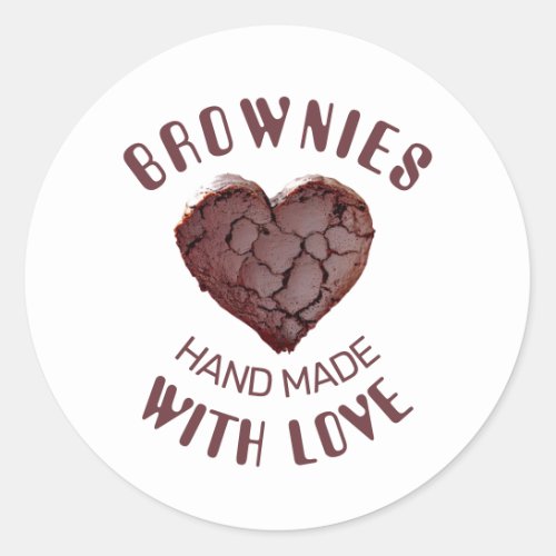 Brownies handmade with love classic round sticker