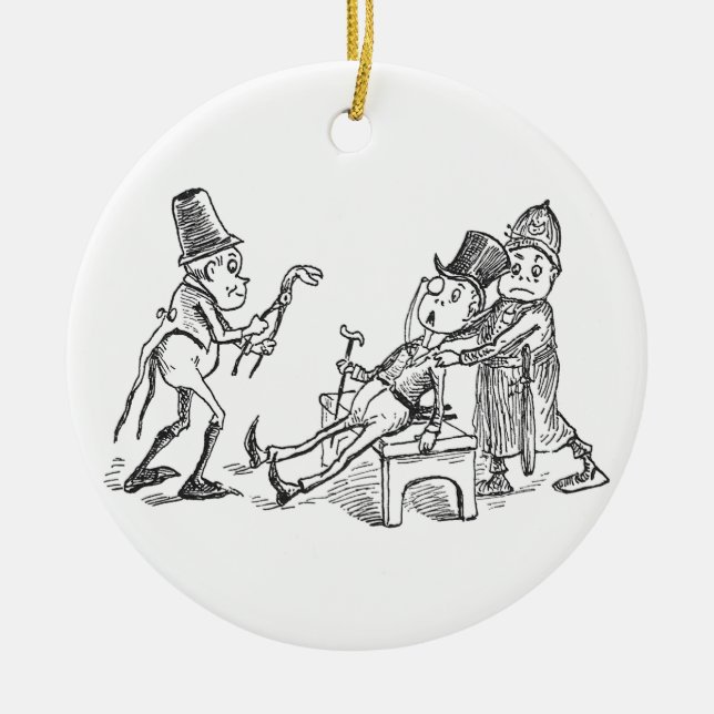 Brownies Pulling Teeth Ceramic Ornament (Front)