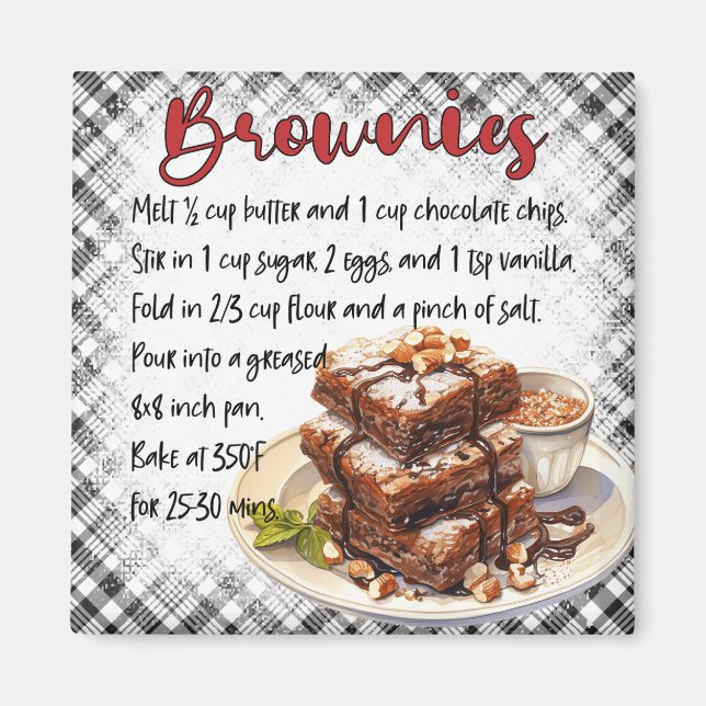 Brownies recipe magnet (Front)