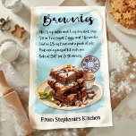 Brownies Recipe Personalized Kitchen Towel<br><div class="desc">Add a sweet touch to your kitchen with this personalized Brownies Recipe kitchen towel. Featuring a classic brownie recipe, this customizable towel is perfect for chocolate lovers and home bakers. Personalize it with your name or a special message to create a unique and practical kitchen accessory, ideal for gifting or...</div>