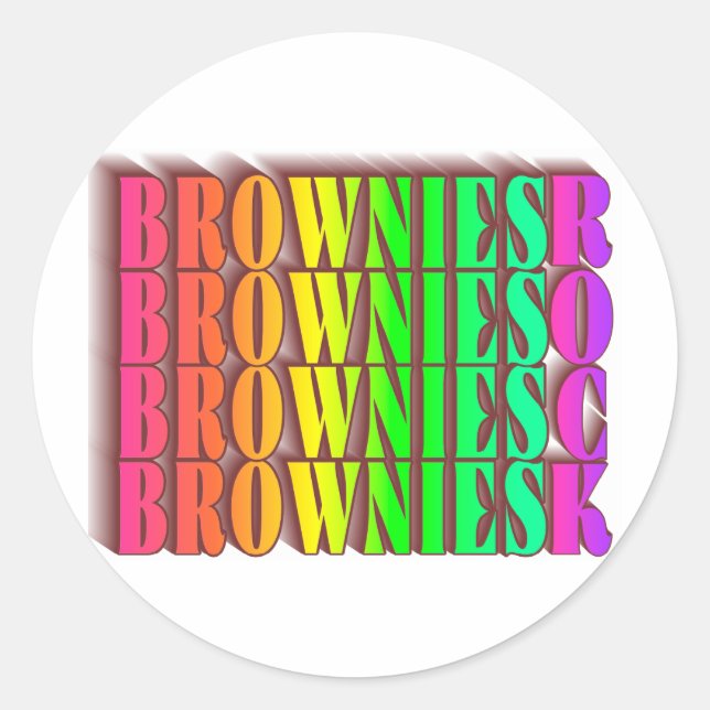 BROWNIESROCK CLASSIC ROUND STICKER (Front)
