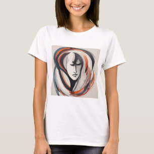Brownish Abstract Elegant Face T-Shirt