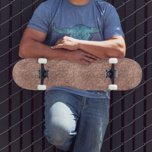 Brownish Denim Pattern Skateboard