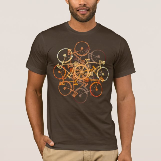 brownish orange bikes . cycling / biking cool T-Shirt (Front)