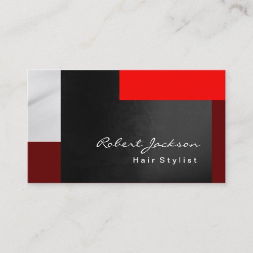 Brownish Red Grey Hair Style Makeup Artist Business Card