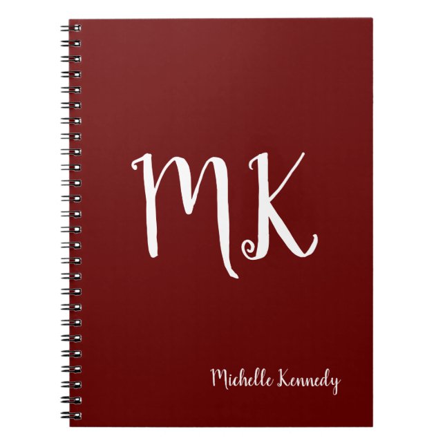 Brownish Red Modern Professional Personalized Notebook (Front)