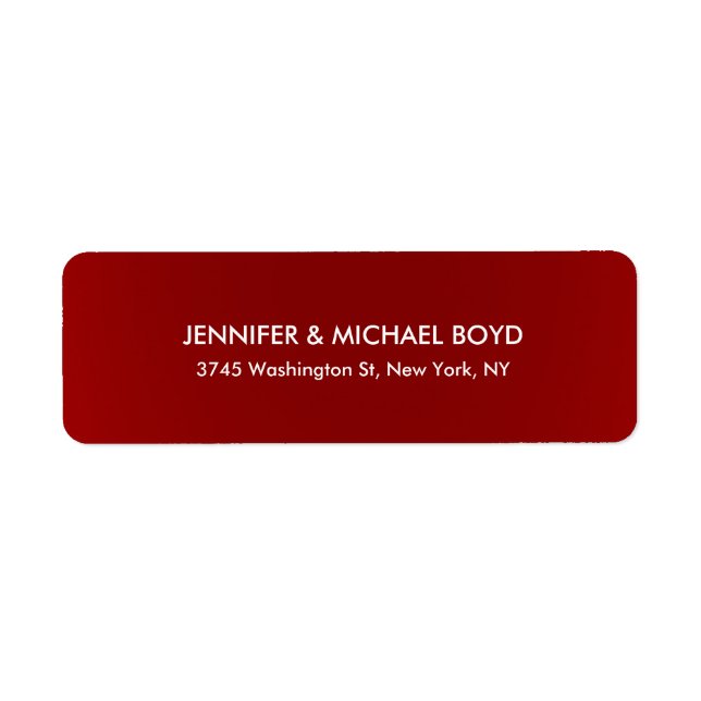 Brownish Red Unique Modern Stylish Sheet Label (Front)
