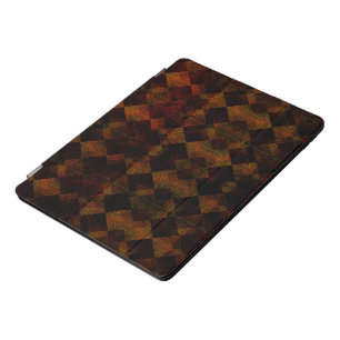 Brownish red weird checkered, canvas fabric effect iPad pro cover