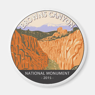 Browns Canyon National Monument Colorado Retro Magnet