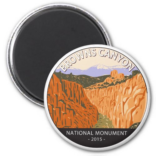 Browns Canyon National Monument Colorado Retro Magnet