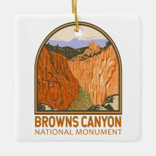 Browns Canyon National Monument Colorado Vintage Ceramic Ornament