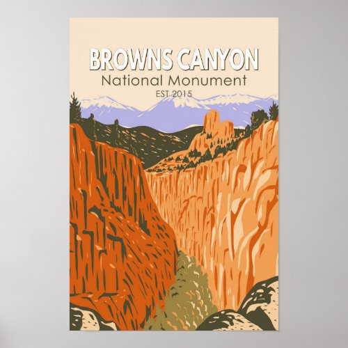 Browns Canyon National Monument Colorado Vintage Poster
