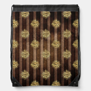 BROWNS STRIPES WITH GOLD GOTHIC SUNS DRAWSTRING BAG