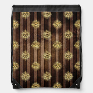 BROWNS STRIPES WITH GOLD GOTHIC SUNS DRAWSTRING BAG