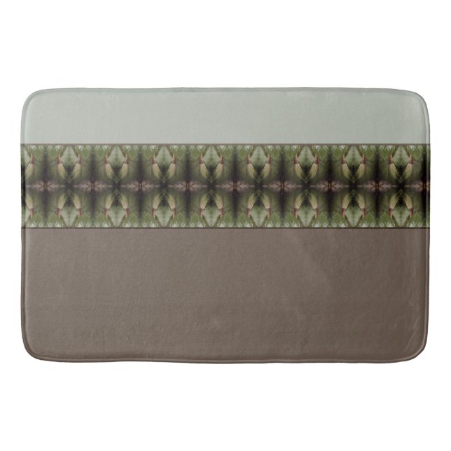 Browns With Decorative Shades Of Green Bath Mat (Front)