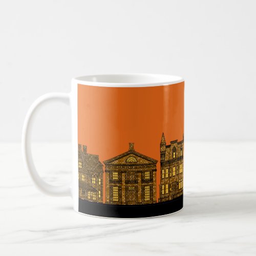 Brownstone Houses in the City at Sunset Coffee Mug
