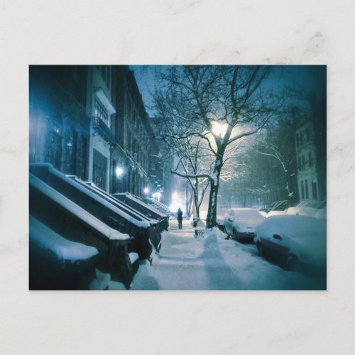 Brownstones Blanketed In Snow Postcard