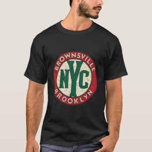 Brownsville Brooklyn Vintage Road Sign Distressed T-Shirt