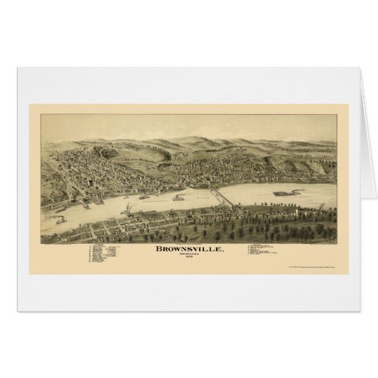 Brownsville, PA Panoramic Map - 1902 Cards (Front Horizontal)