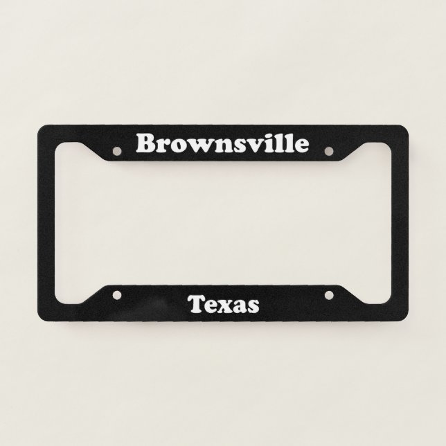 Brownsville TX License Plate Frame (Front)