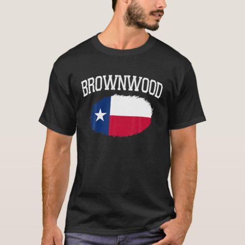 BROWNWOOD TX TEXAS Flag Vintage USA Sports Men Wom T_Shirt