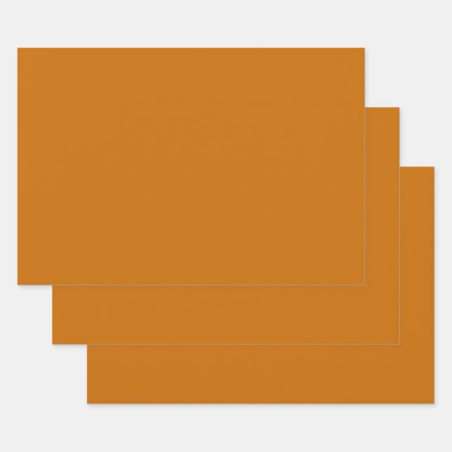 Browny Orange (solid color)  Wrapping Paper Sheets (Set)