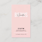 Brows Aftercare Instructions Feminine Pink PMU Business Card (Back)
