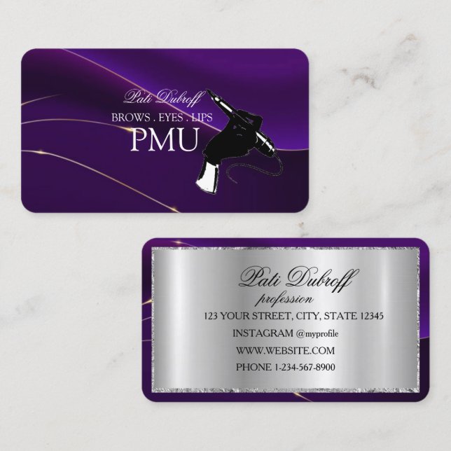 Brows Aftercare Luxury PMU Microblading Salon Busi Business Card (Front/Back)