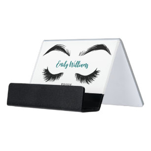Brows and Lashes Desk Business Card Holder