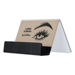 Brows and Lashes Kraft Desk Business Card Holder