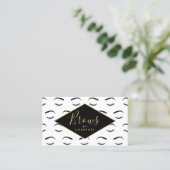 Brows and Lashes Pattern White/Black/Gold Business Card (Standing Front)