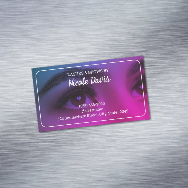 Brows And Lashes Technician Business Card Magnet (In Situ)