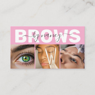 Brows Elegant Blush Pink Photo QR Code Logo Business Card