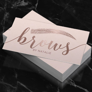 Brows Eyebrow Salon Microblading Blush Pink Business Card