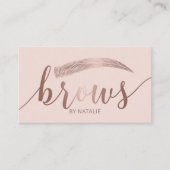 Brows Eyebrow Salon Microblading Blush Pink Business Card (Front)