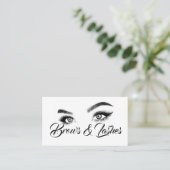 Brows & Lashes Microblading, Eyelash Extensions Business Card (Standing Front)