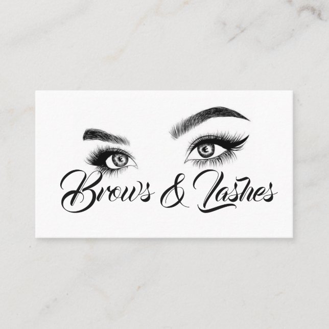 Brows & Lashes Microblading, Eyelash Extensions Business Card (Front)