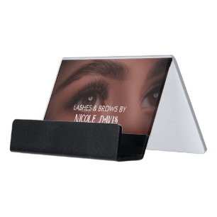 Brows & Lashes Tech Business Card Desk Business Card Holder