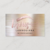 Brows Logo Microblade Social Media Rose Brush Business Card (Front)