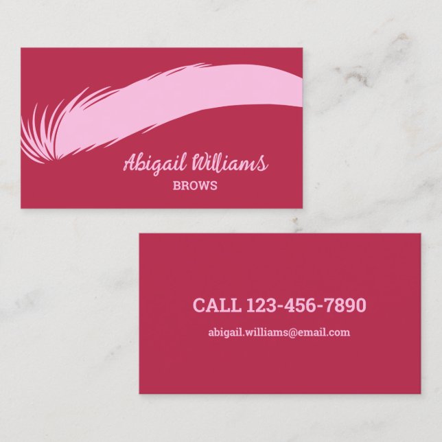 Brows Microblading Magenta Business Card (Front/Back)