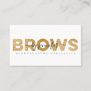 Brows Specialist Gold Foil Typography Modern Business Card