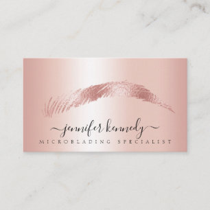 Brows Specialist Rose Gold Foil Metallic Modern Business Card